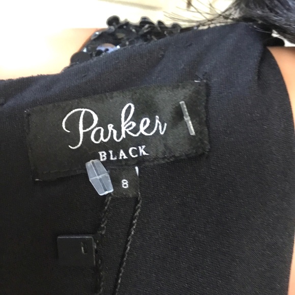Parker Black Cold Shoulder Little Black Dress Sz 8 - Picture 10 of 16